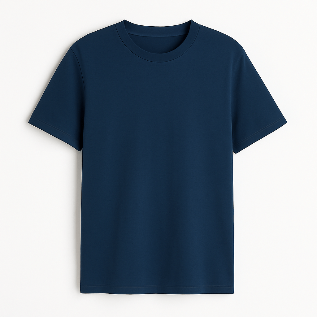 Solid Navy Blue Regular Fit T-shirt