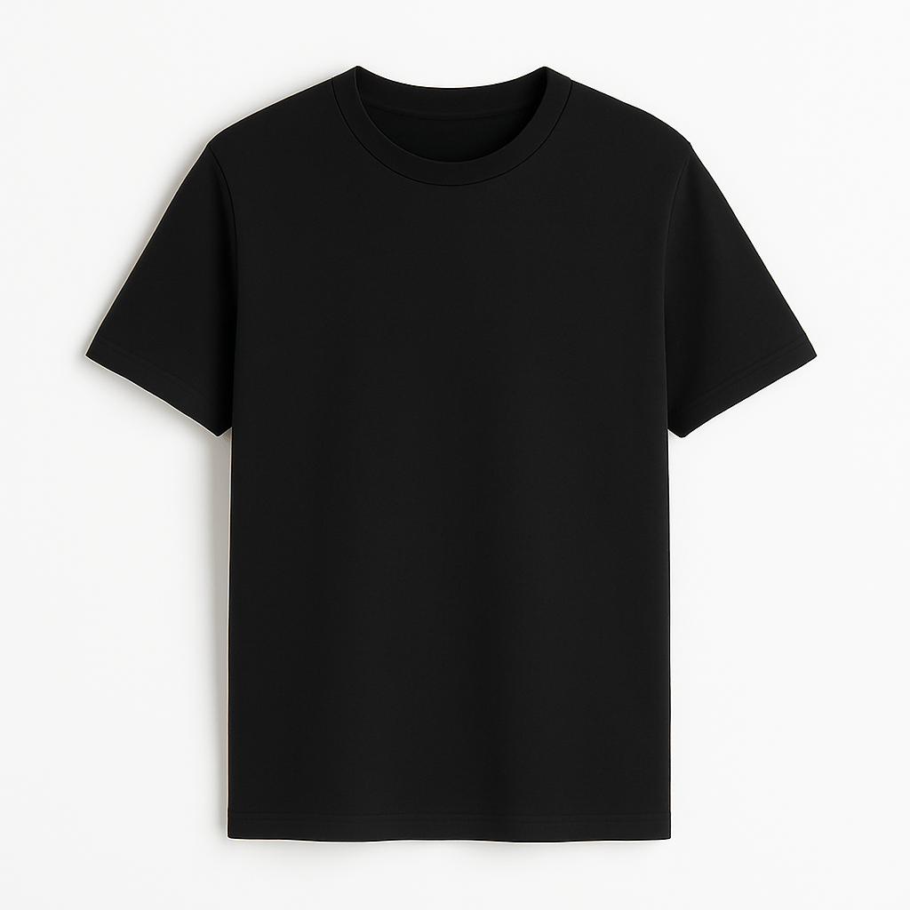 Solid black Regular Fit T-shirt