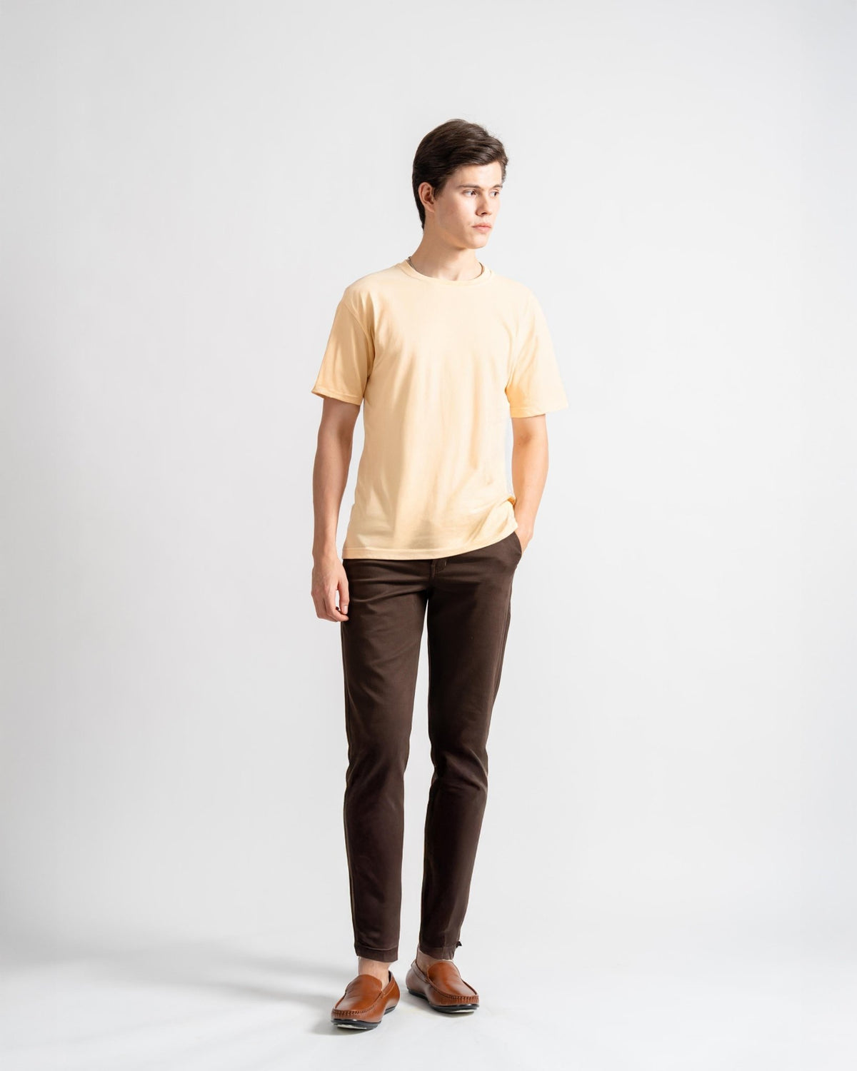 Solid Yellow Regular Fit T-shirt