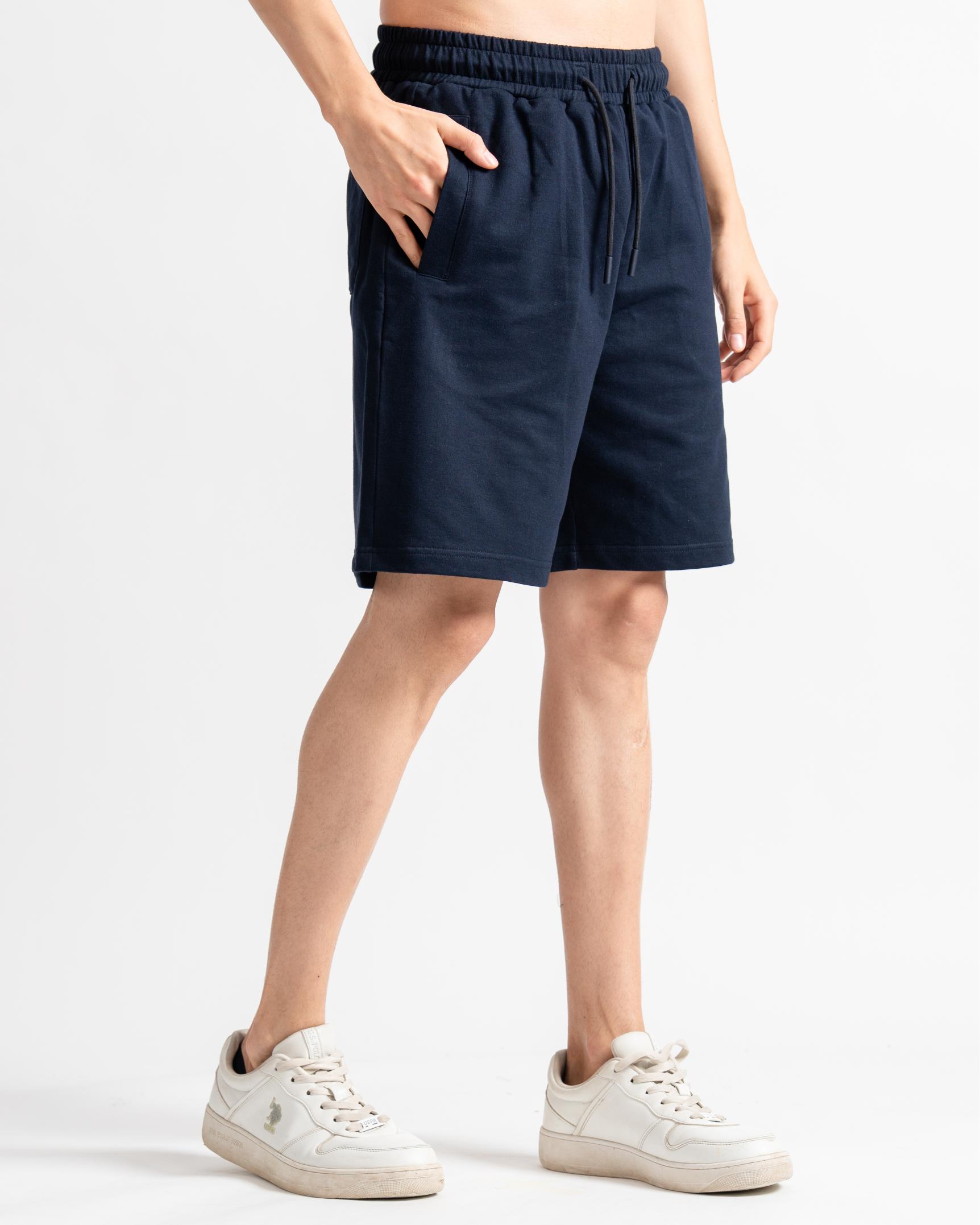 Knitted Shorts Easy Fit Navy Blue