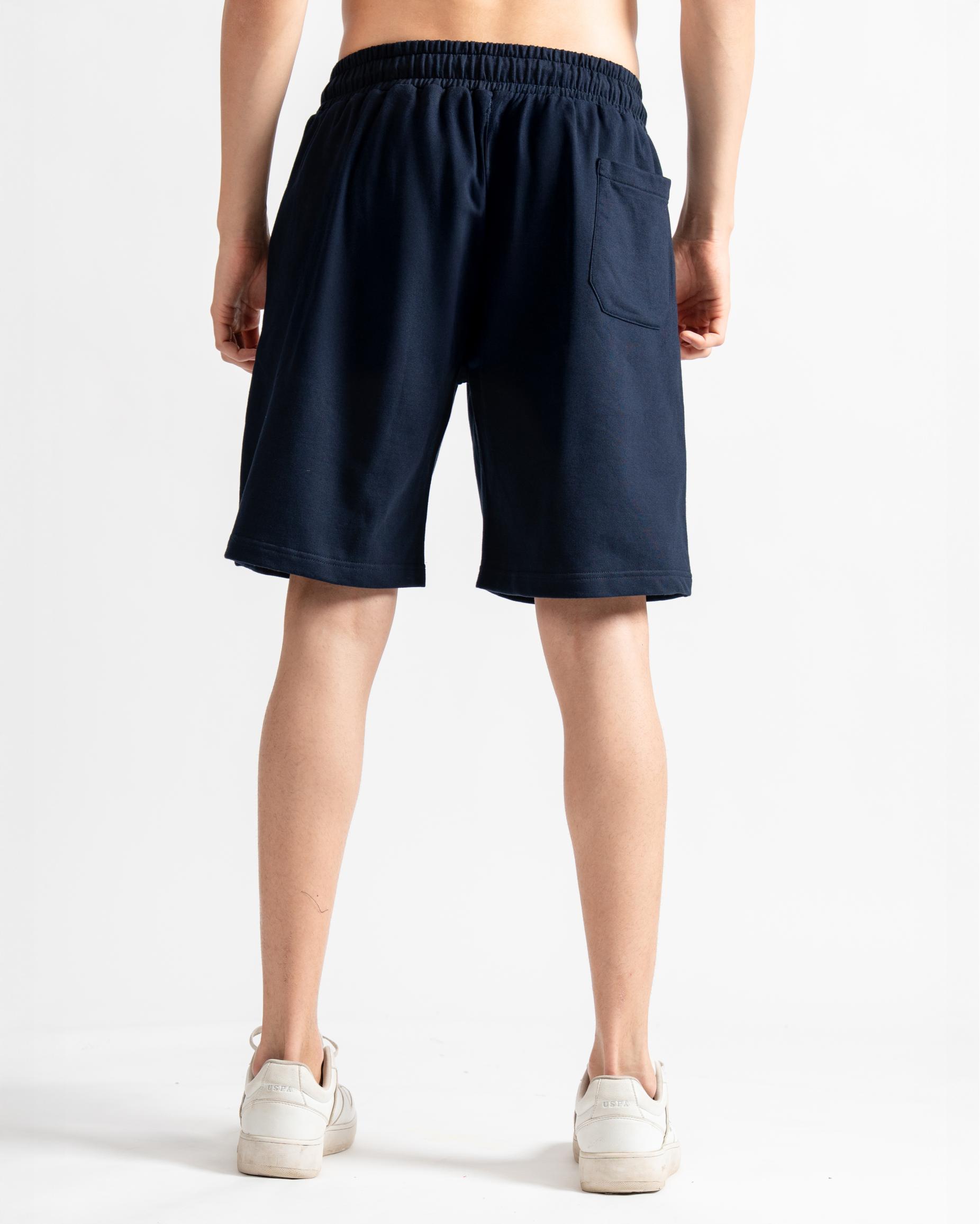 Knitted Shorts Easy Fit Navy Blue