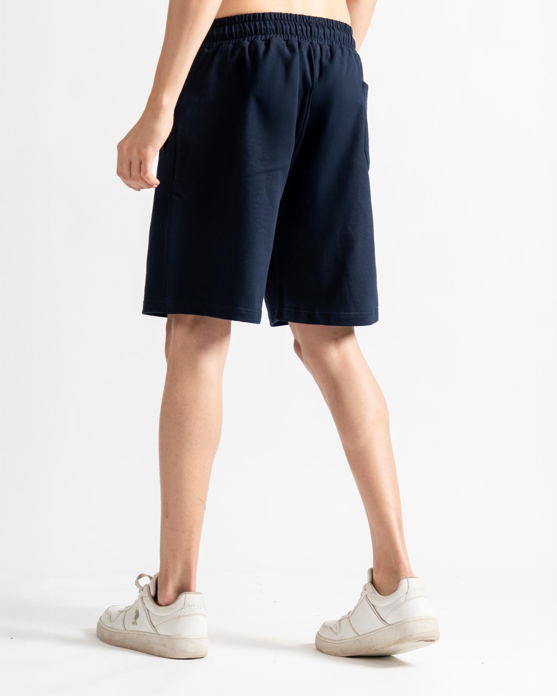 Knitted Shorts Easy Fit Navy Blue
