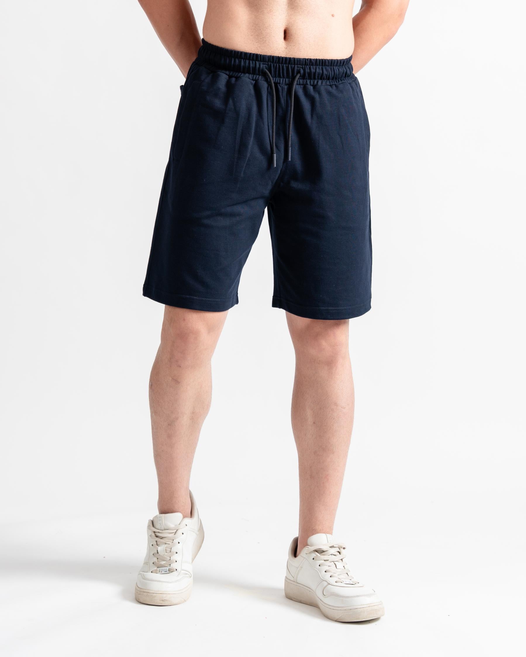 Knitted Shorts Easy Fit Navy Blue