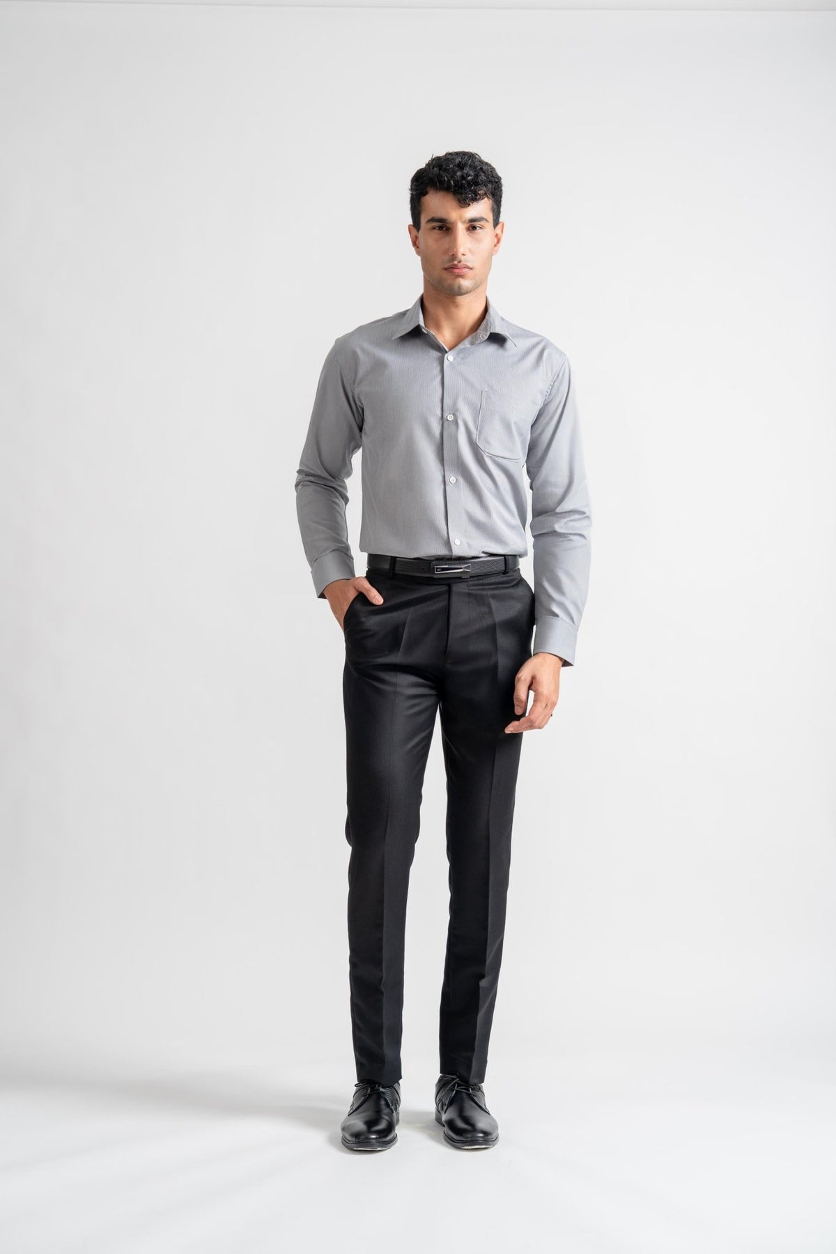 Formal Shirt Tailored Fit Blackish grey