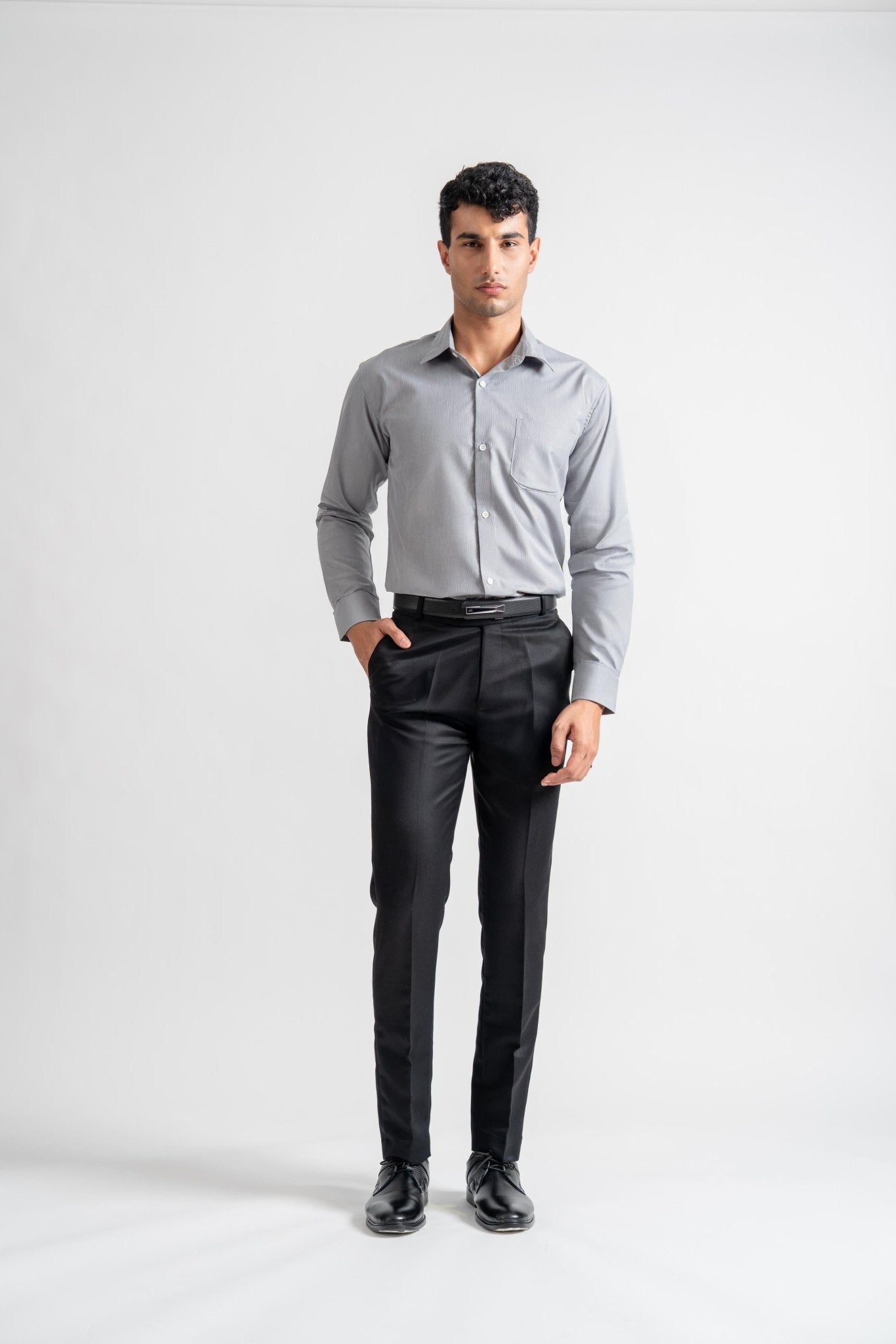 Formal Shirt Tailored Fit Blackish grey