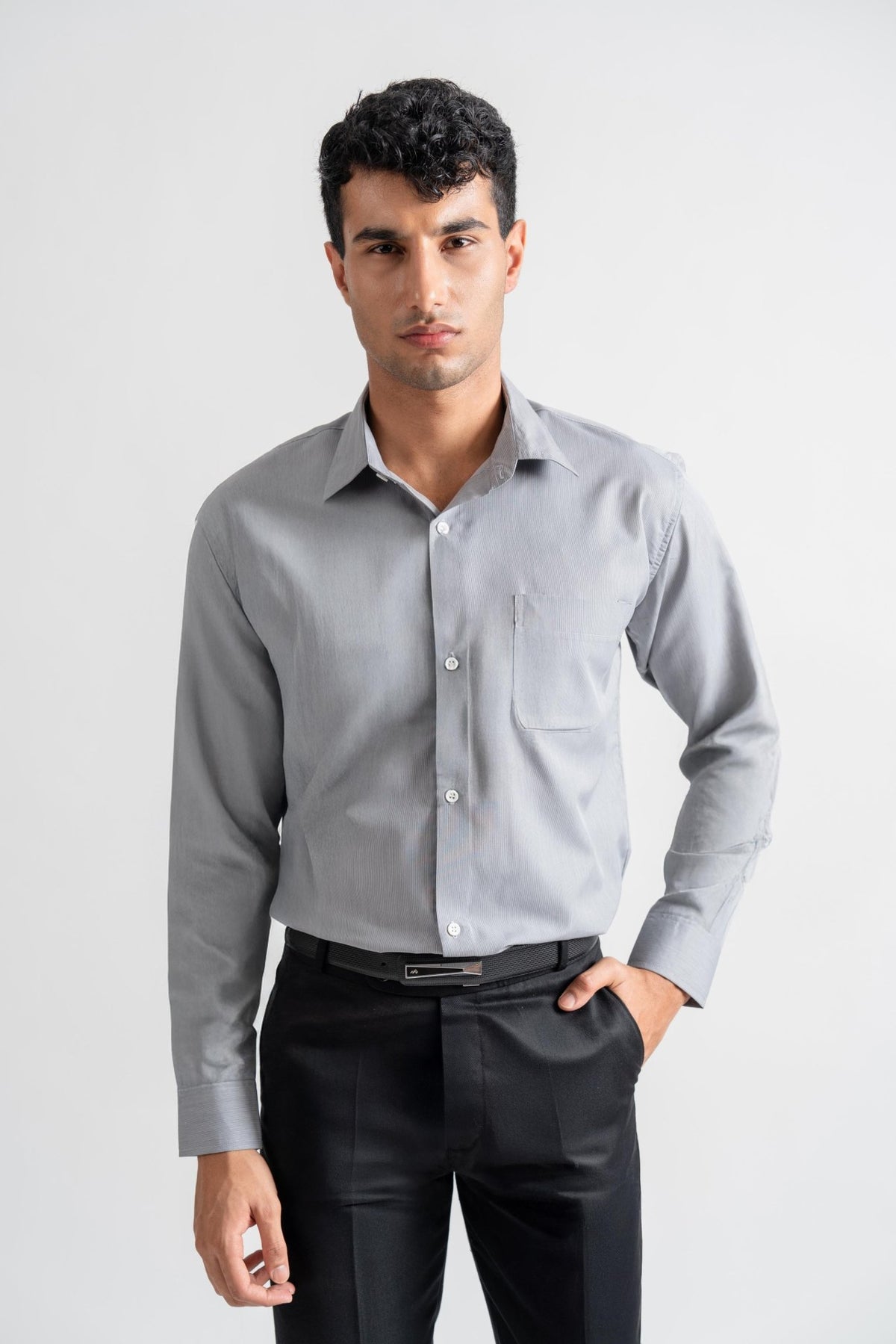 Formal Shirt Tailored Fit Blackish grey