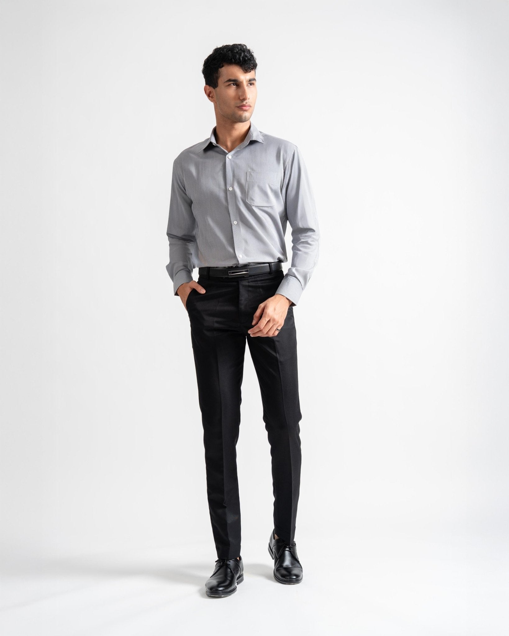 Formal Shirt Tailored Fit Blackish grey