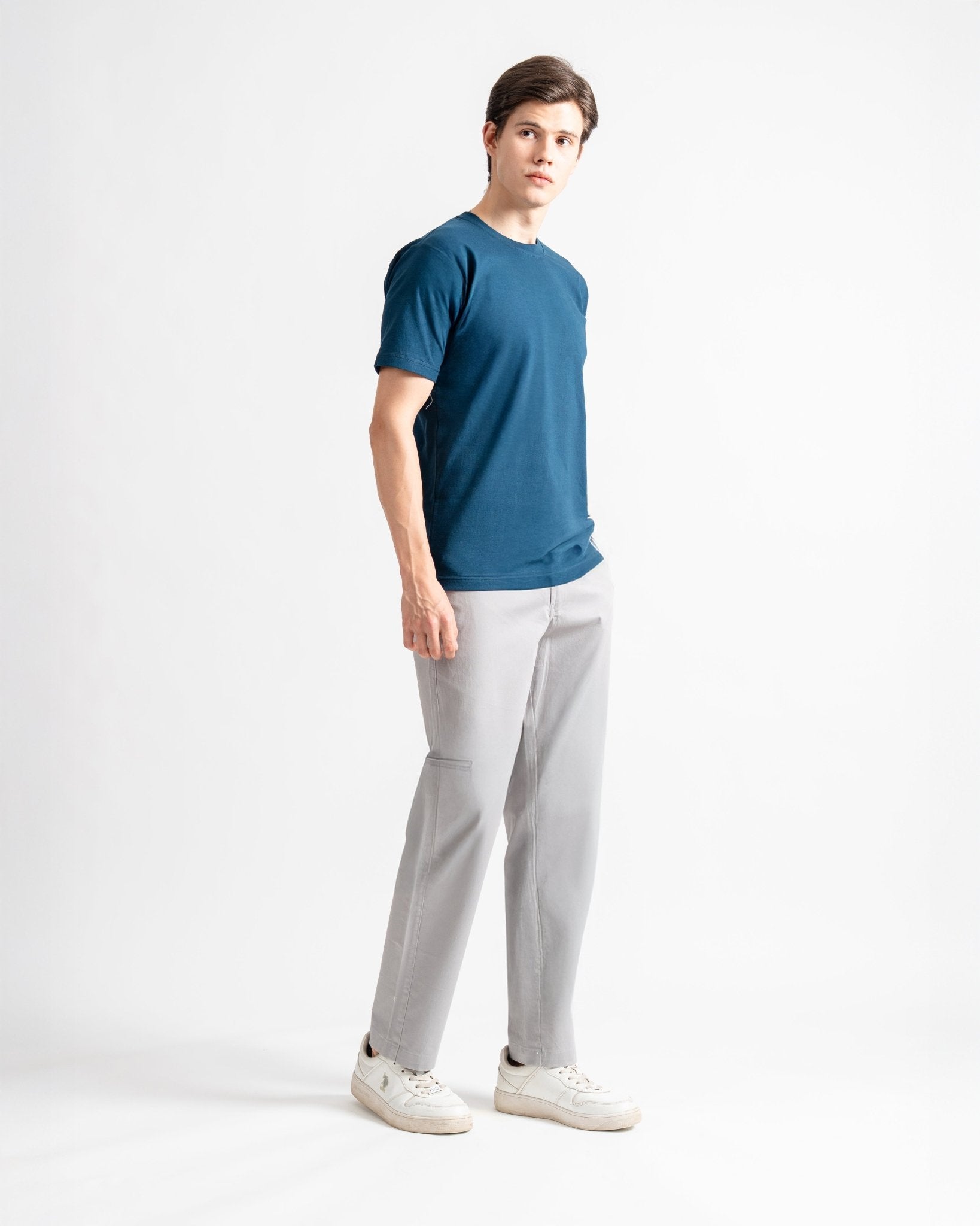 Solid Navy Blue Regular Fit T-shirt