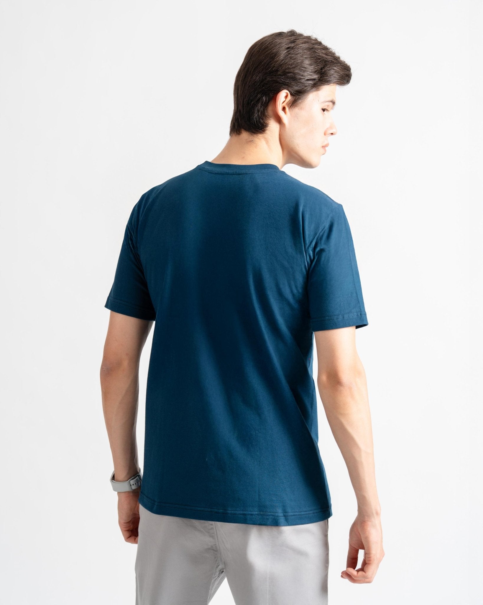 Solid Navy Blue Regular Fit T-shirt